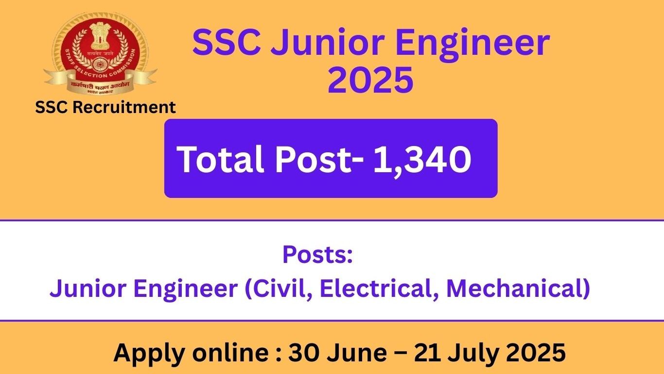 SSC JE Recruitment 2025 Notification – Apply Online at MyJobDesire.com